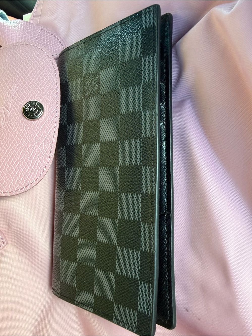 Women’s Black Checkered Long Wallet